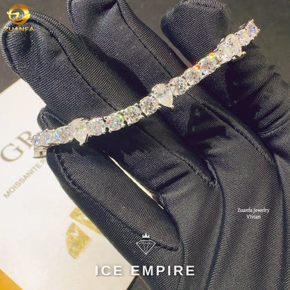 Iced Out 925 Silver Moissanite Tennis Chain