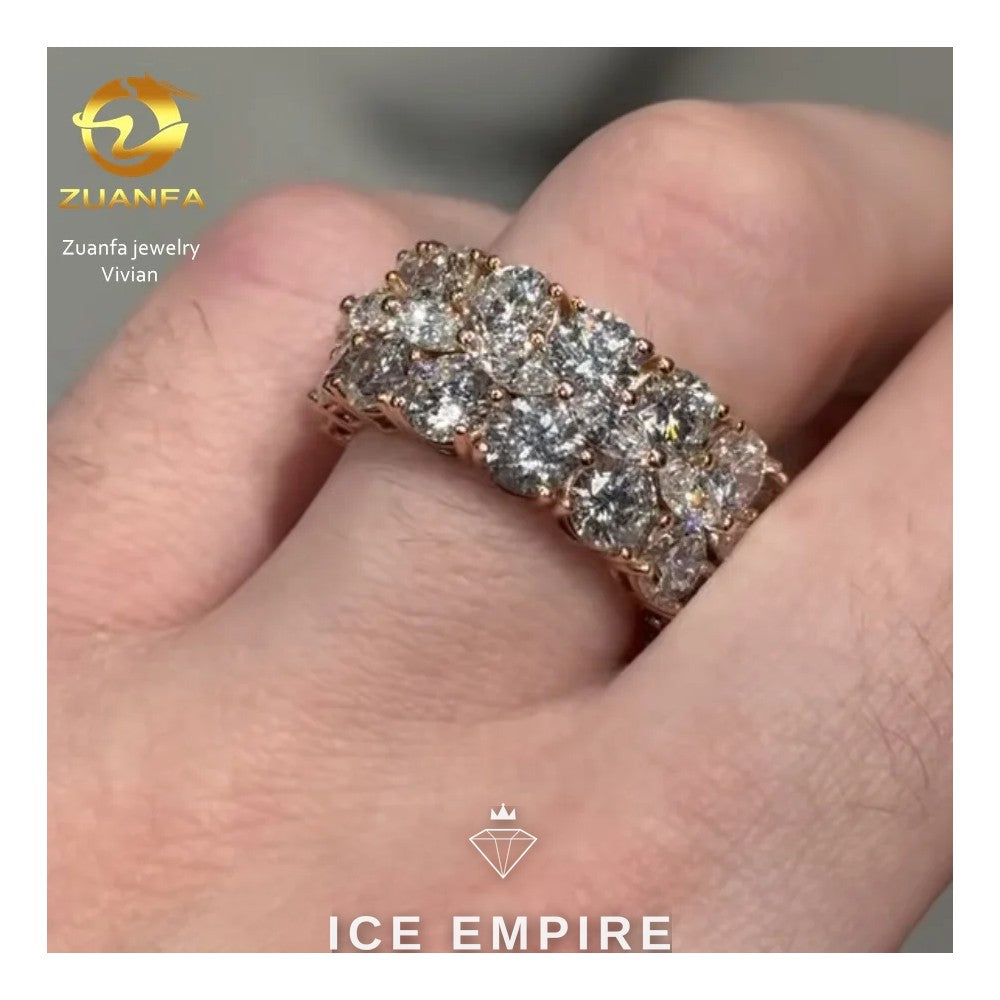 Iced Out Gold Plated Moissanite Ring