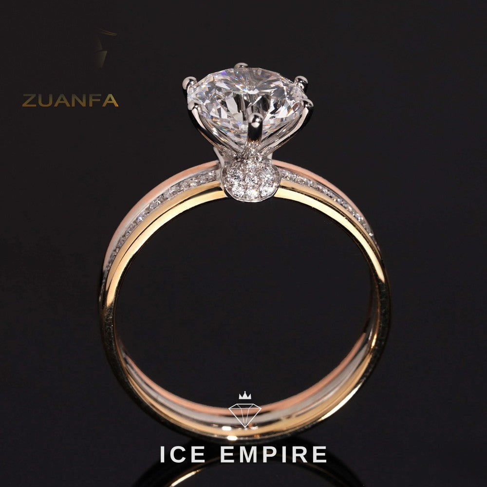 Iced Out 18K Gold Lab Grown Diamond Wedding Band