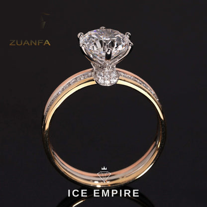 Iced Out 18K Gold Lab Grown Diamond Wedding Band