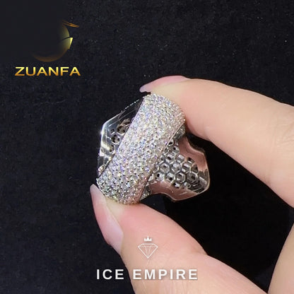 Iced Out Baguette 925 Silver Moissanite Ring