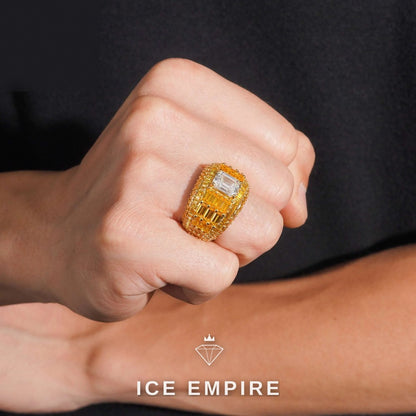 Iced Out Rose Gold Plated Moissanite Ring