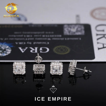 Iced Out Rose Gold Plated Moissanite Earrings