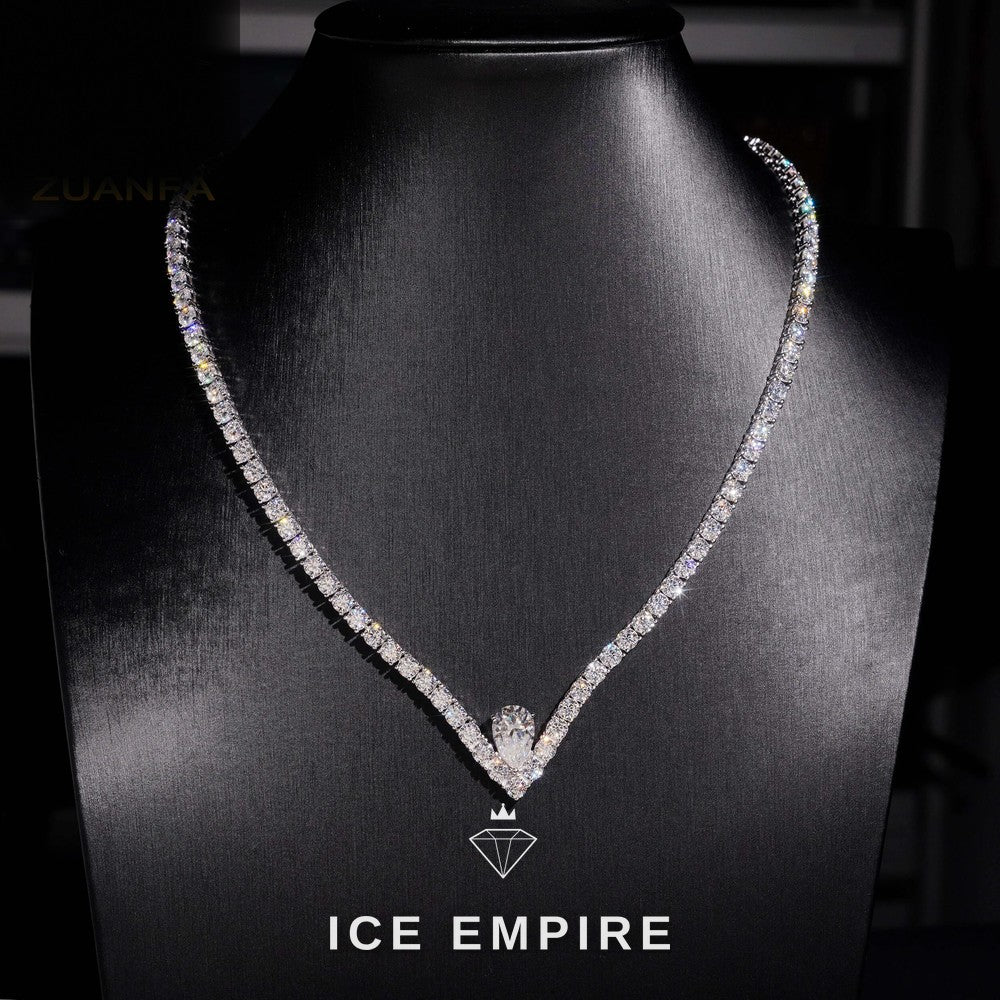Iced Out Rose Gold Plated Moissanite Cuban Chain