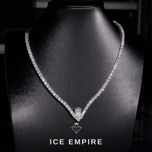 Iced Out Rose Gold Plated Moissanite Cuban Chain