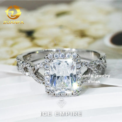 Iced Out 925 Silver Moissanite Ring