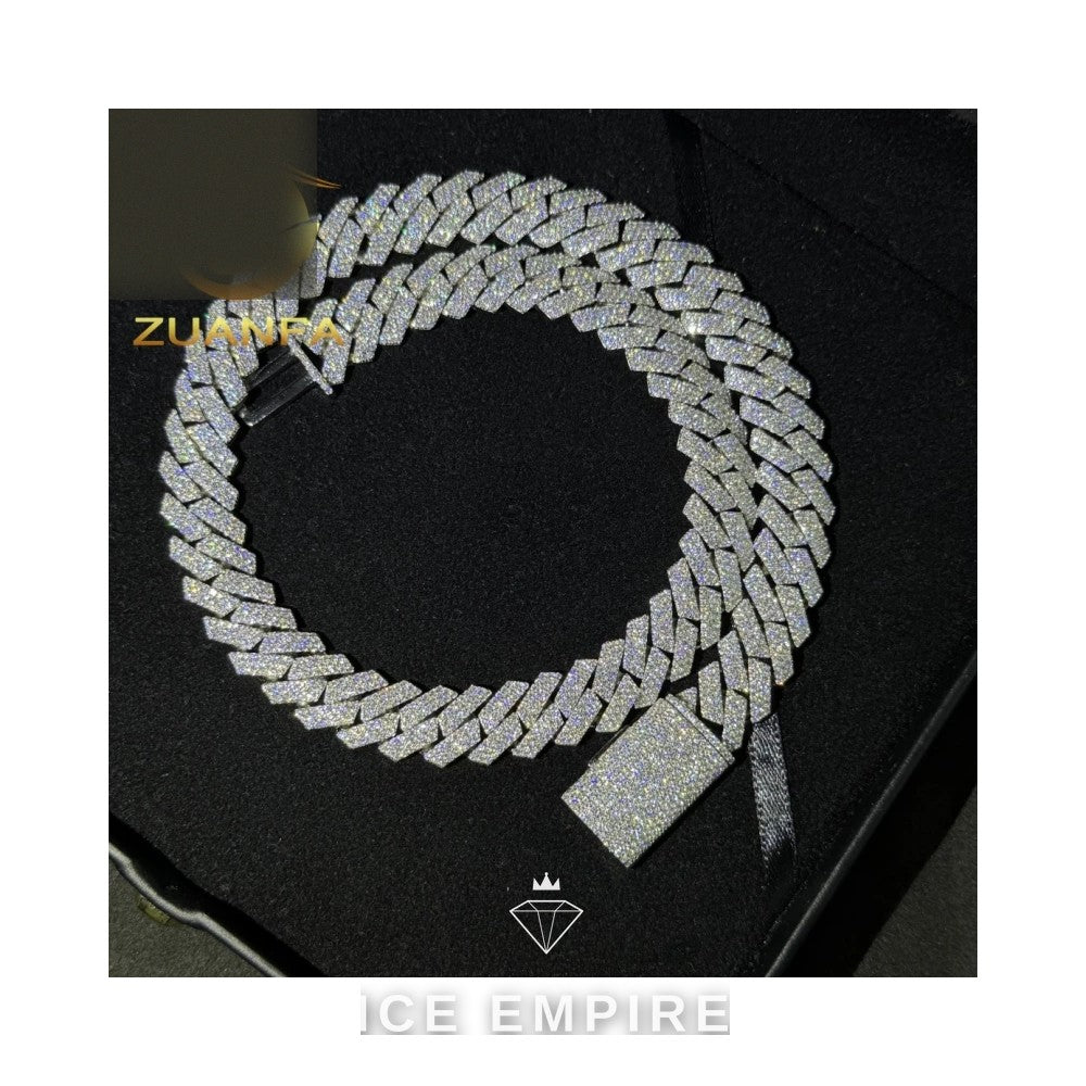 Iced Out Rose Gold Plated Moissanite Cuban Chain