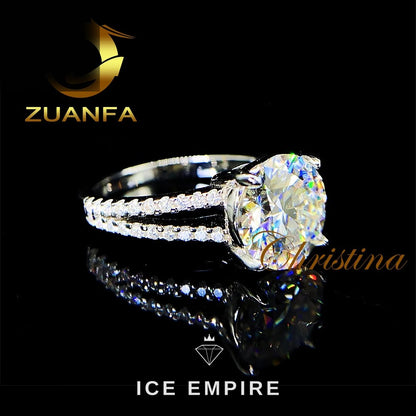 Iced Out Gold Plated Moissanite Wedding Band