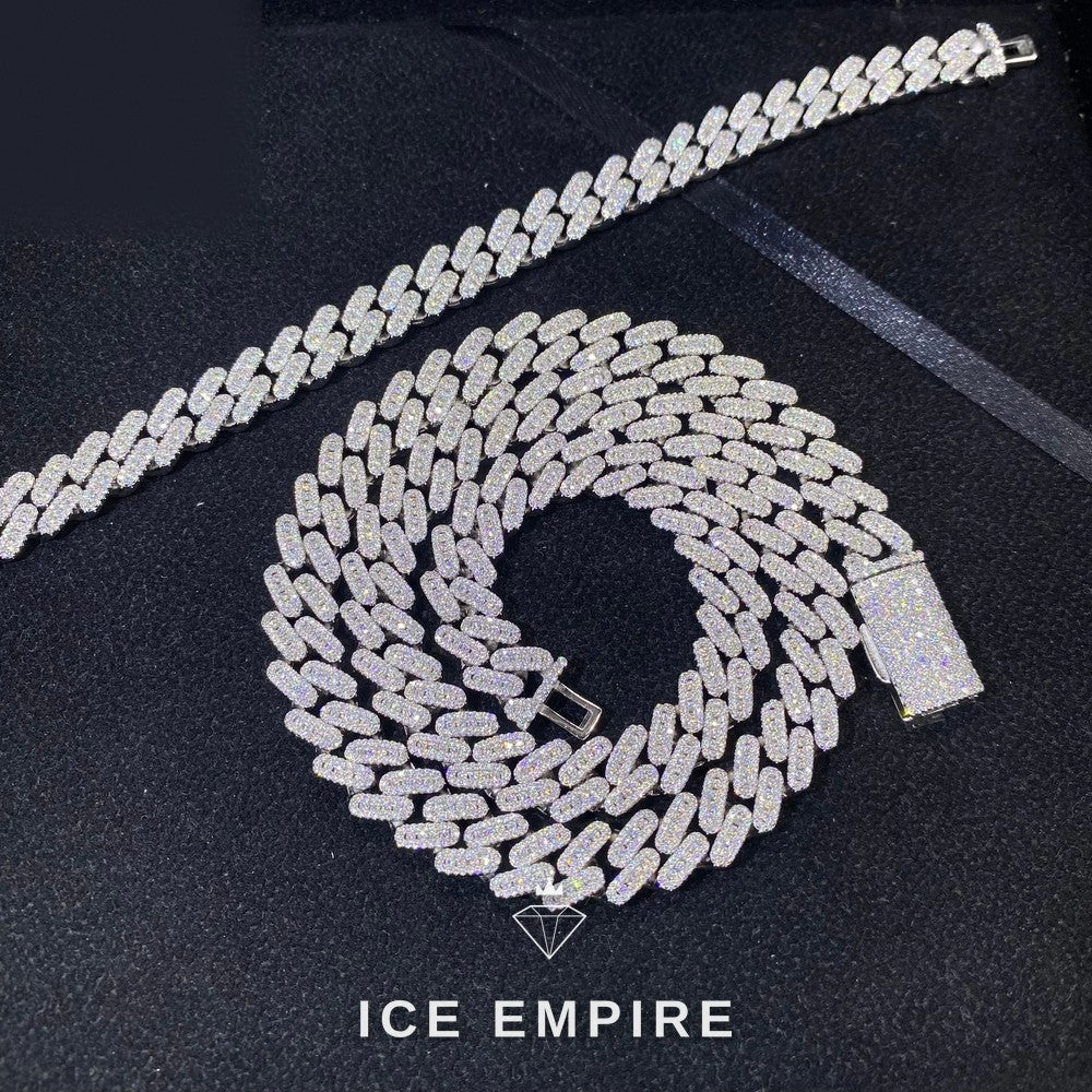 Iced Out Rose Gold Plated Moissanite Cuban Chain