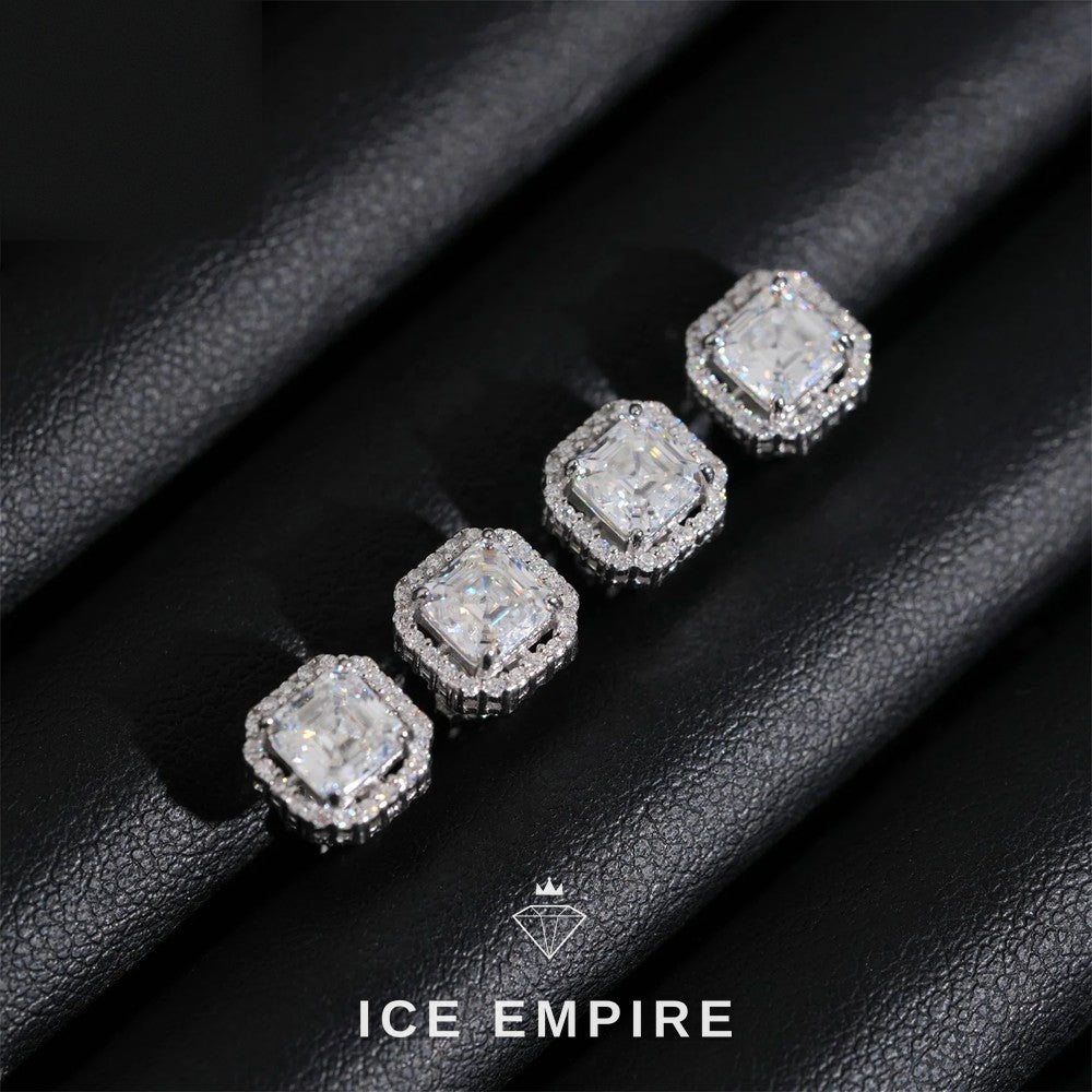 Iced Out Rose Gold Plated Moissanite Earrings
