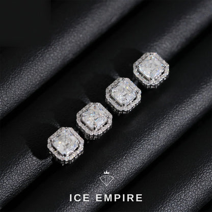 Iced Out Rose Gold Plated Moissanite Earrings