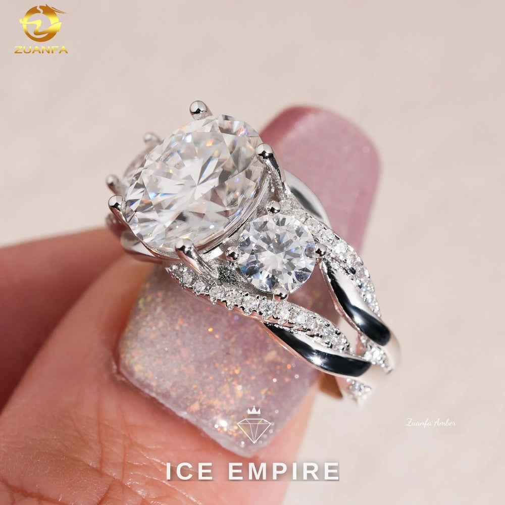 Iced Out Gold Plated Moissanite Wedding Band