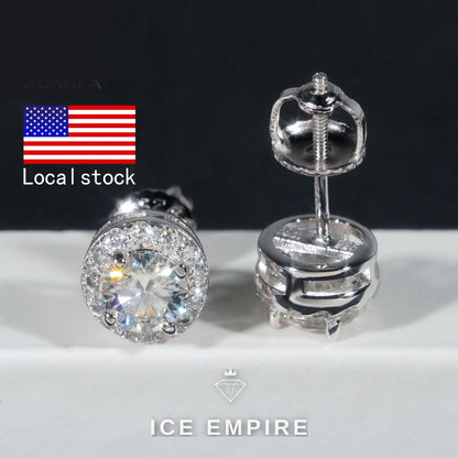 Iced Out 925 Silver Moissanite Earrings