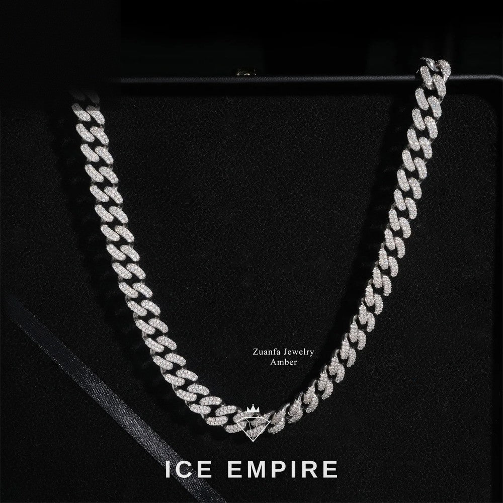 Iced Out Rose Gold Plated Moissanite Cuban Chain