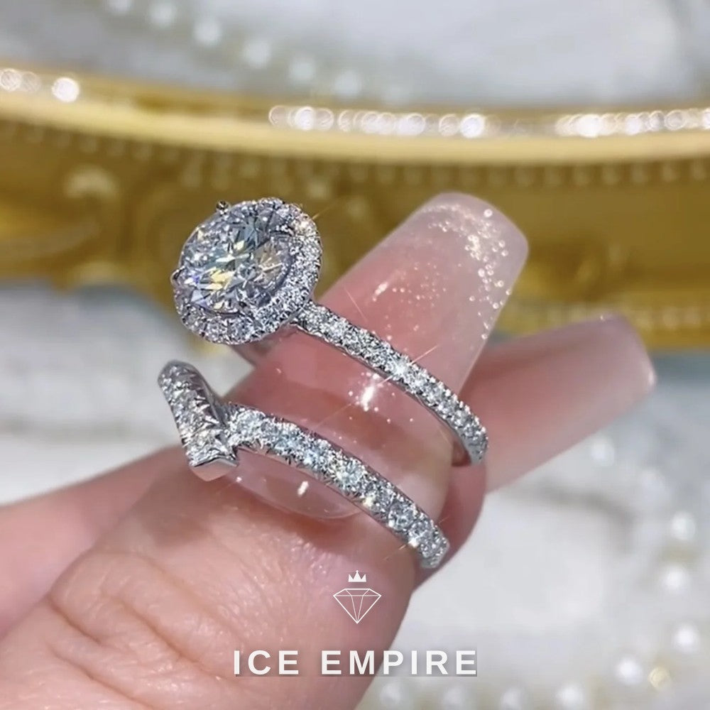 Iced Out Gold Plated Lab Grown Diamond Engagement Ring