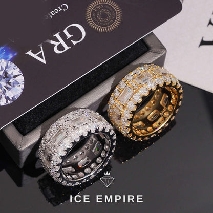 Iced Out 925 Silver Moissanite Ring