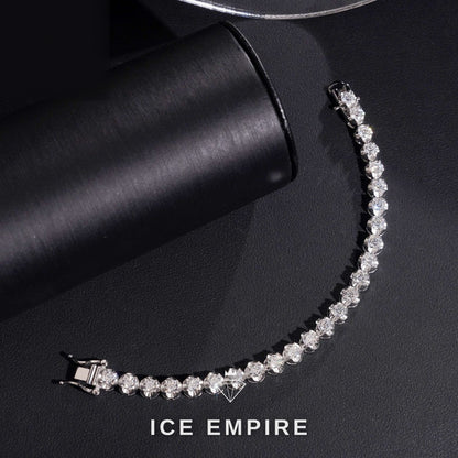 Iced Out 925 Silver Moissanite Tennis Bracelet