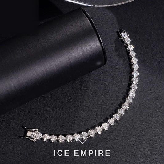 Iced Out 925 Silver Moissanite Tennis Bracelet