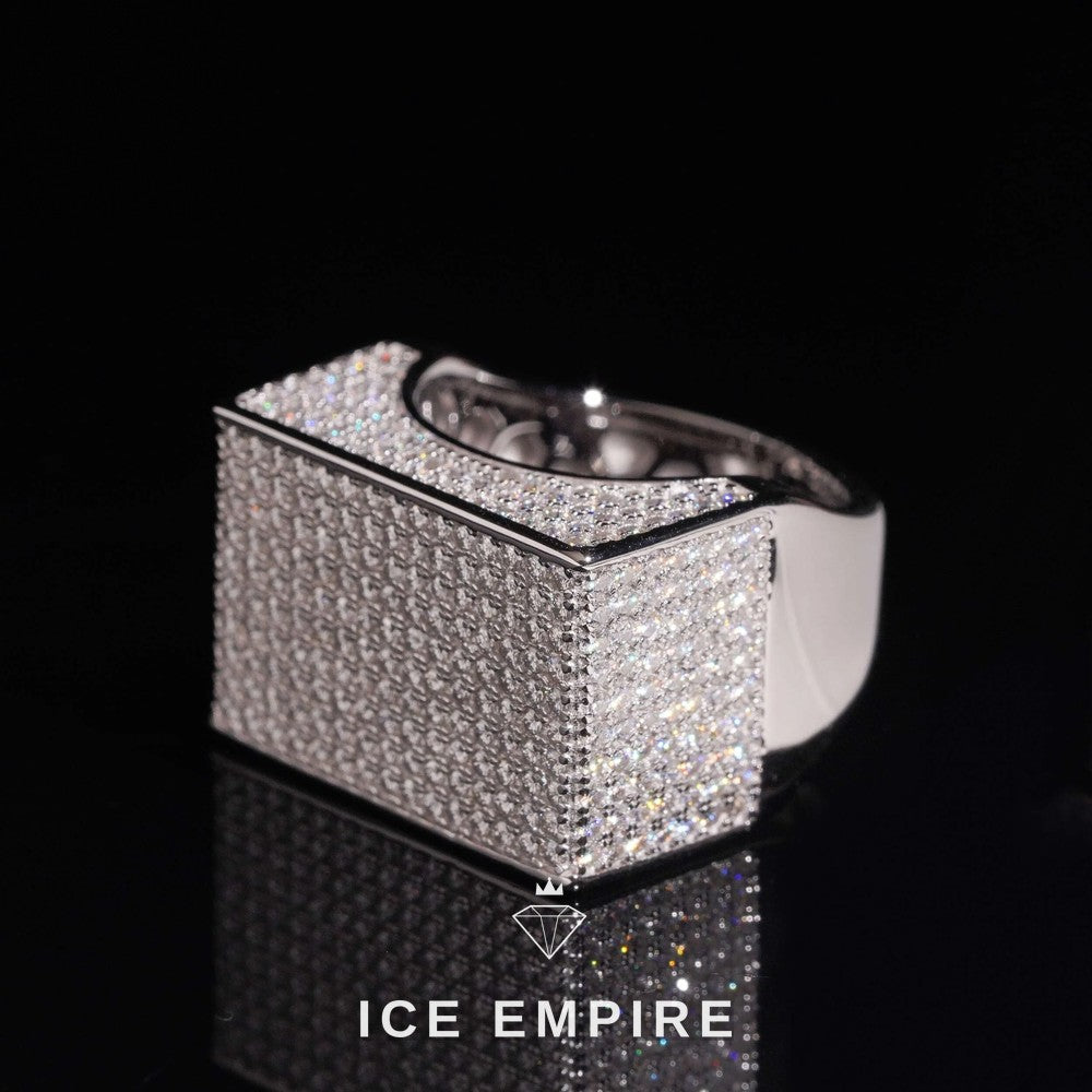 Iced Out 925 Silver Moissanite Ring
