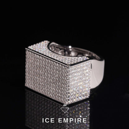 Iced Out 925 Silver Moissanite Ring