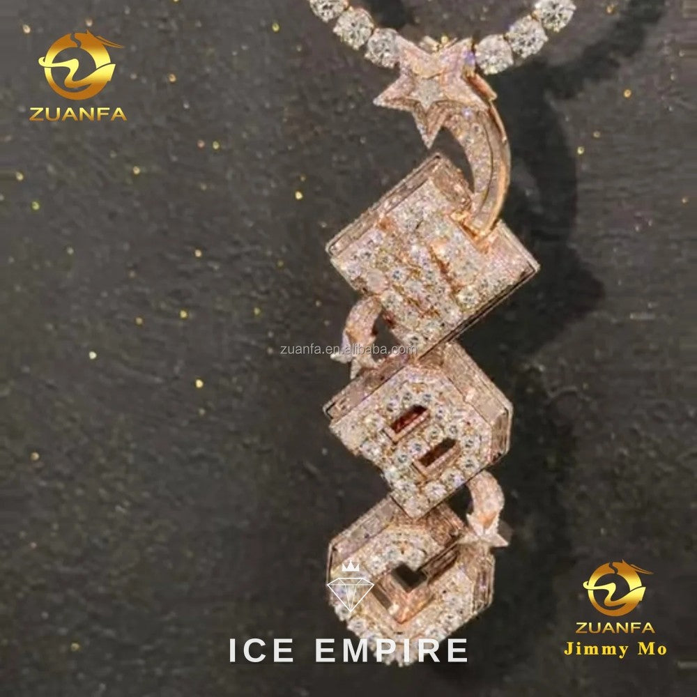 Iced Out 925 Silver Moissanite Pendant