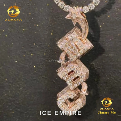 Iced Out 925 Silver Moissanite Pendant
