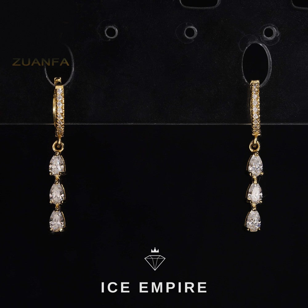 Iced Out 925 Silver Moissanite Hoop Earrings