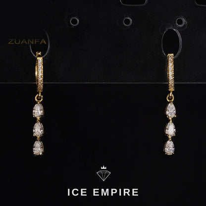 Iced Out 925 Silver Moissanite Hoop Earrings