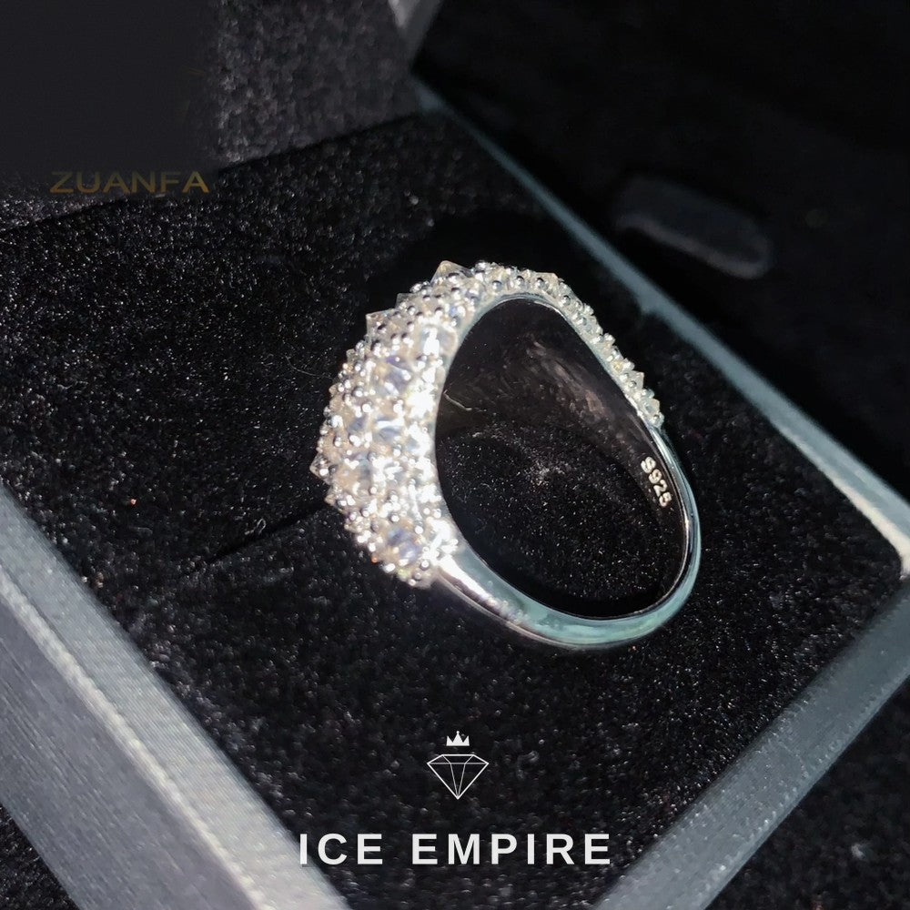 Iced Out 925 Silver Moissanite Ring