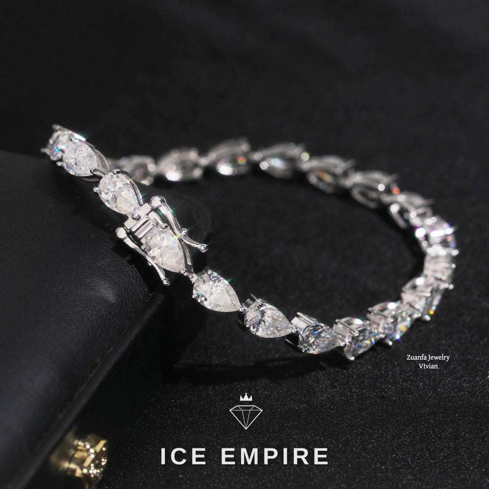 Iced Out 925 Silver Moissanite Tennis Bracelet