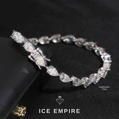 Iced Out 925 Silver Moissanite Tennis Bracelet