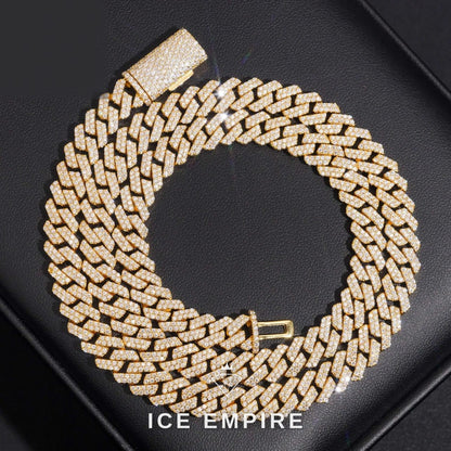 Iced Out 925 Silver Moissanite Cuban Chain
