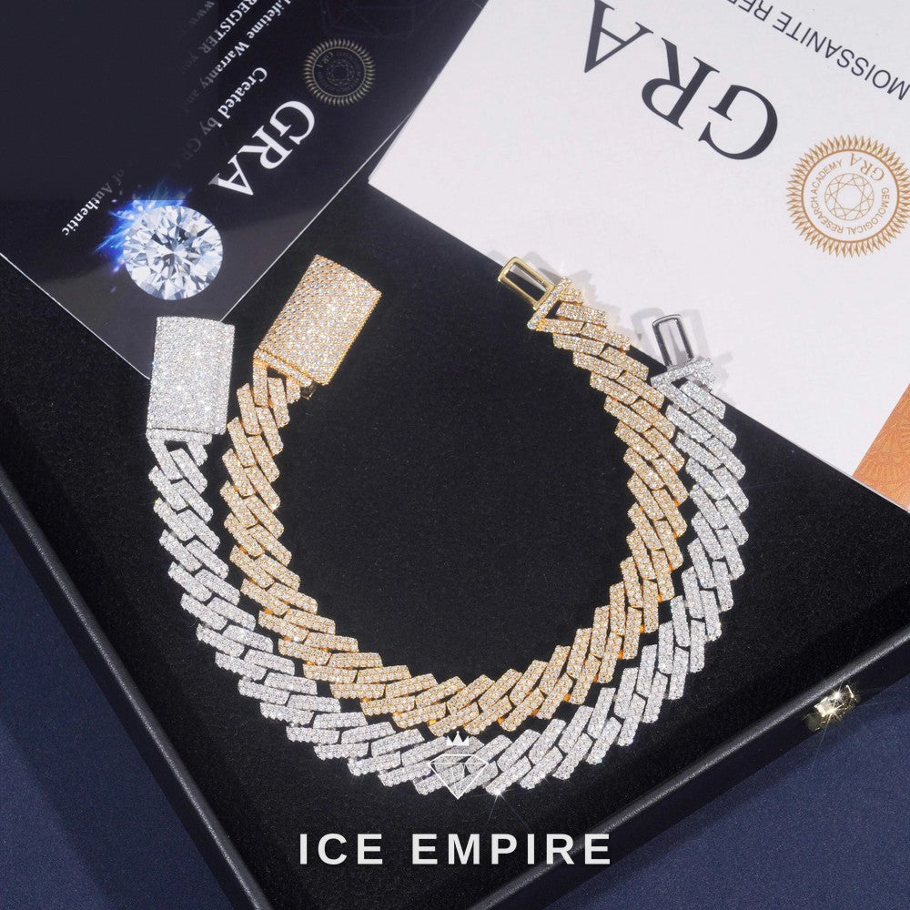 Iced Out Rose Gold Plated Moissanite Cuban Chain