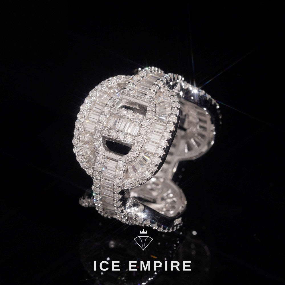 Iced Out Baguette 925 Silver Moissanite Ring
