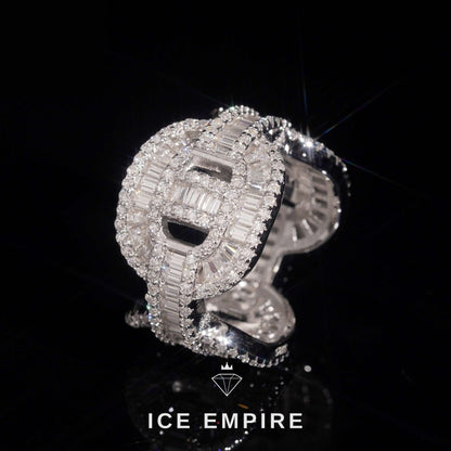 Iced Out Baguette 925 Silver Moissanite Ring