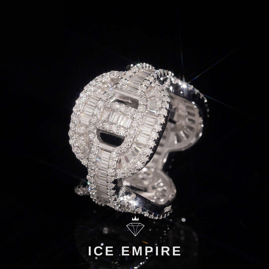 Iced Out Baguette 925 Silver Moissanite Ring