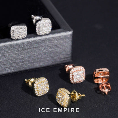 Iced Out 925 Silver Moissanite Stud Earrings