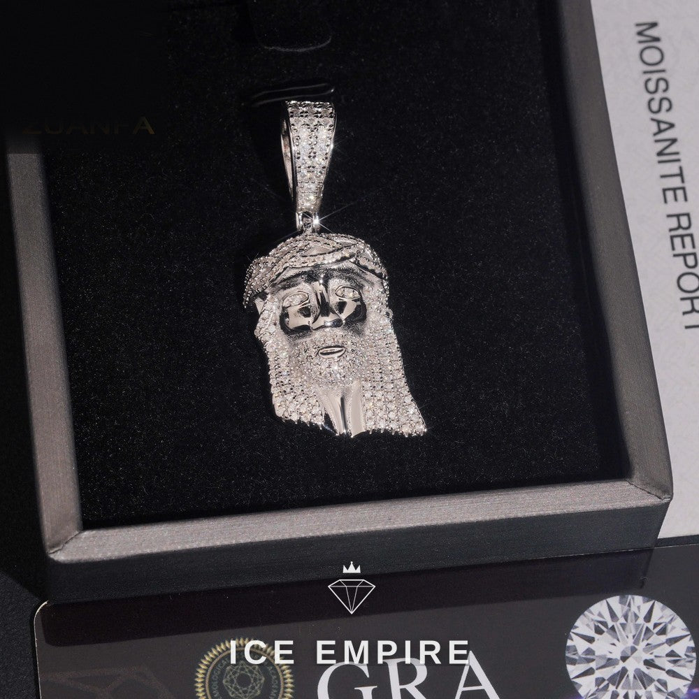 Iced Out Baguette 925 Silver Pendant