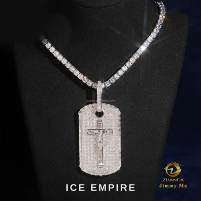 Iced Out Cross 925 Silver Moissanite Pendant