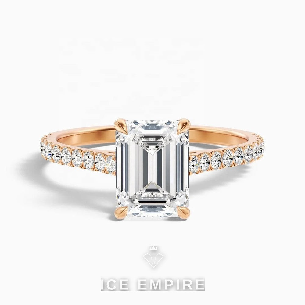 Iced Out 14K Gold Lab Grown Diamond Engagement Ring