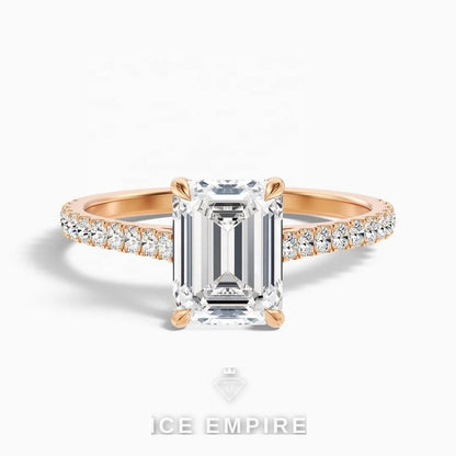 Iced Out 14K Gold Lab Grown Diamond Engagement Ring