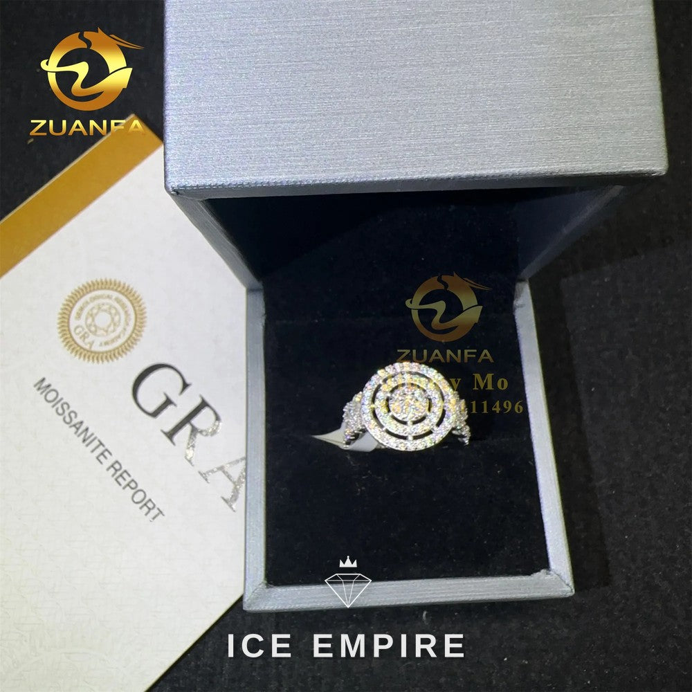 Iced Out 925 Silver Moissanite Ring