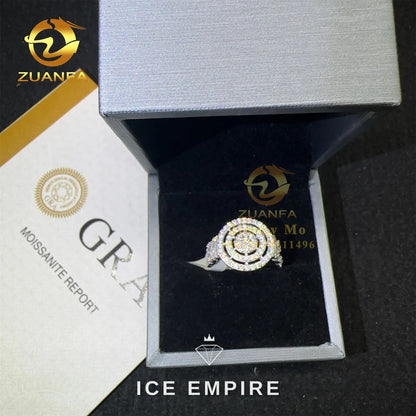 Iced Out 925 Silver Moissanite Ring