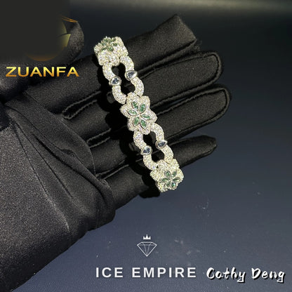 Iced Out Rose Gold Plated Moissanite Cuban Chain