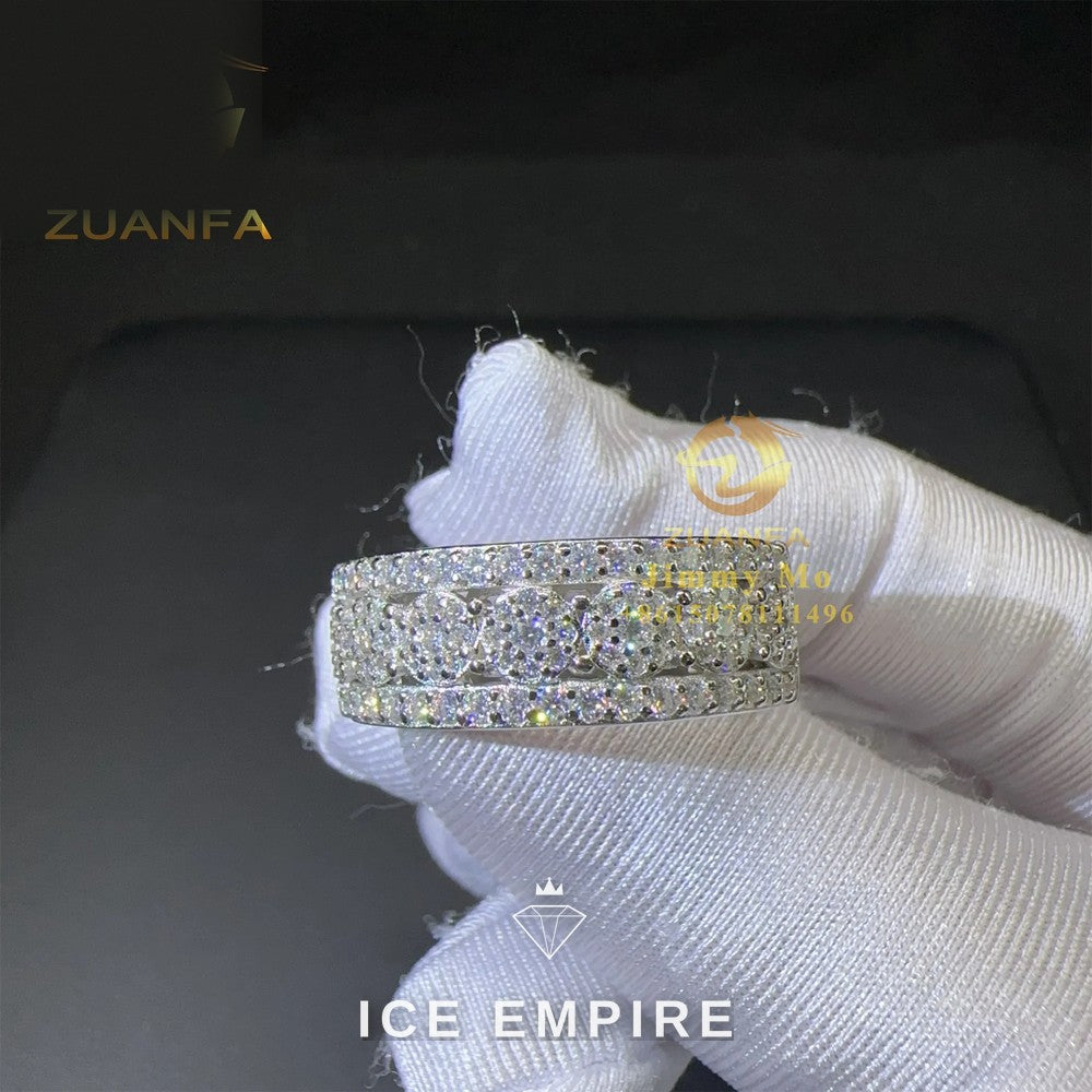 Iced Out 925 Silver Moissanite Ring