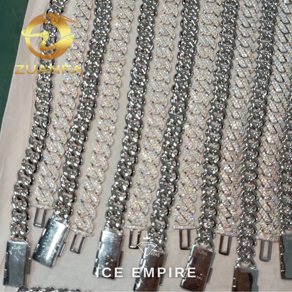 Iced Out Rose Gold Plated Moissanite Cuban Chain