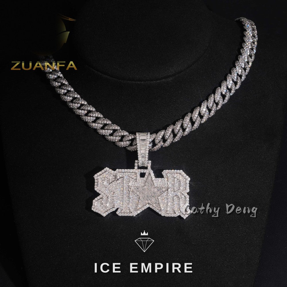 Iced Out Rose Gold Plated Moissanite Pendant