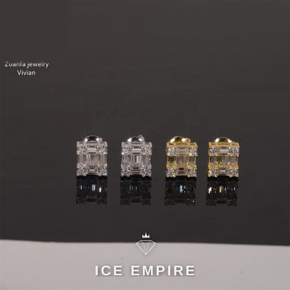 Iced Out Rose Gold Plated Moissanite Earrings