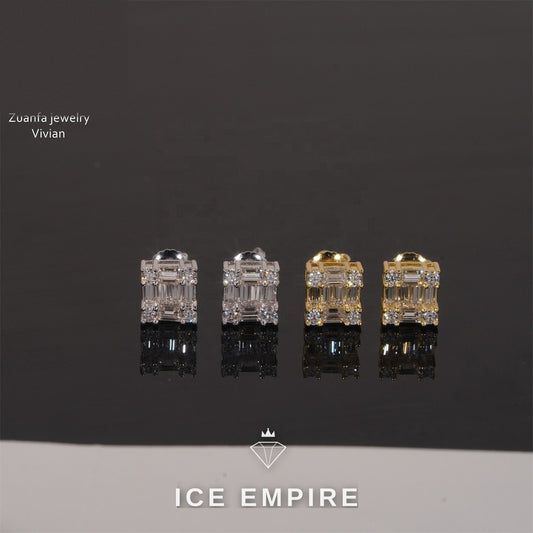 Iced Out Rose Gold Plated Moissanite Earrings