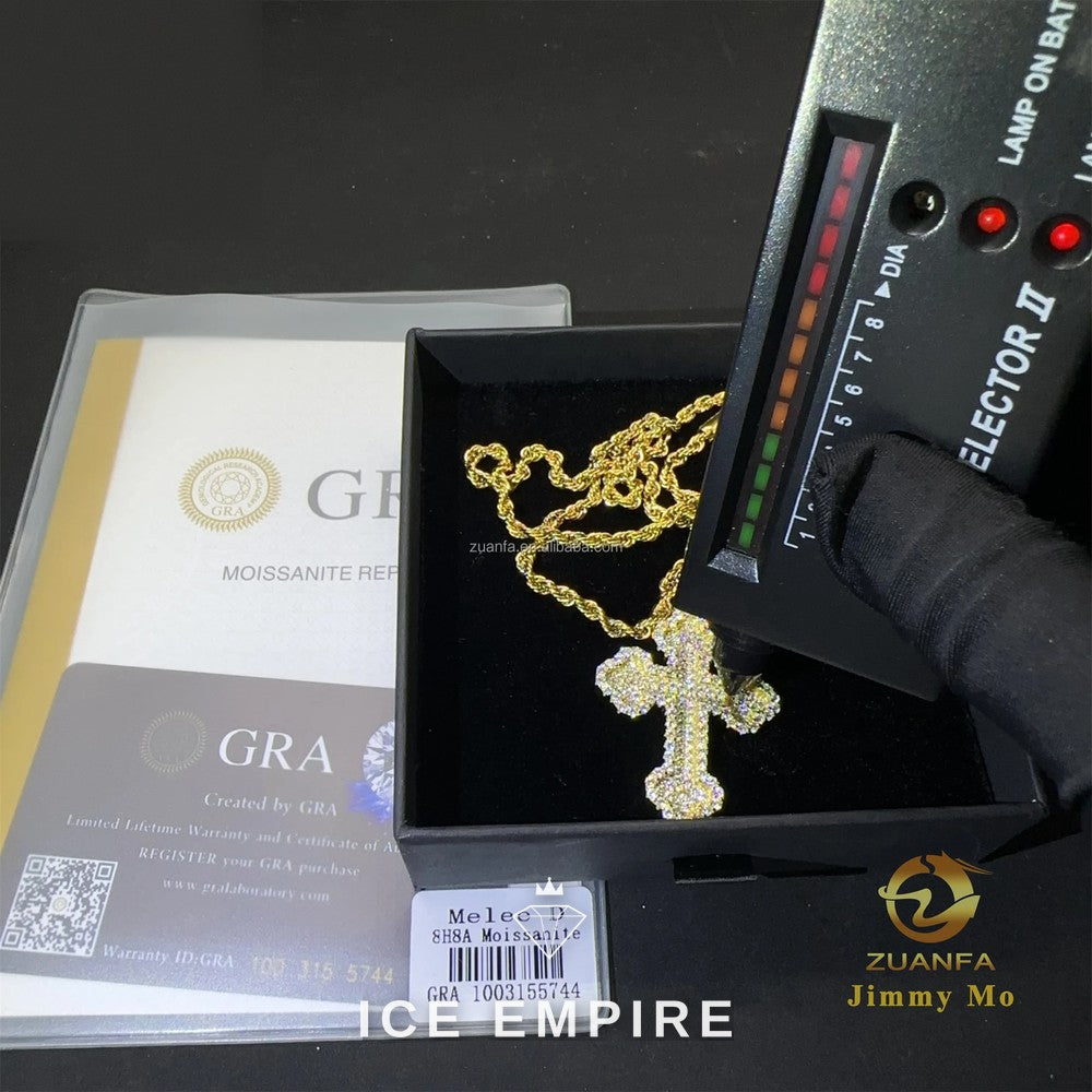 Iced Out Cross 925 Silver Pendant